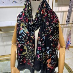 Replica Sciarpa monogramma da donna Louis Vuitton nera