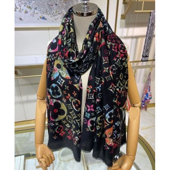 Replica Sciarpa monogramma da donna Louis Vuitton nera