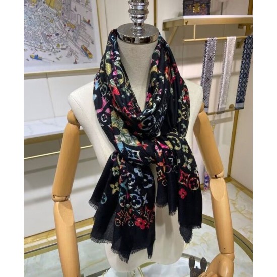 Replica Sciarpa monogramma da donna Louis Vuitton nera