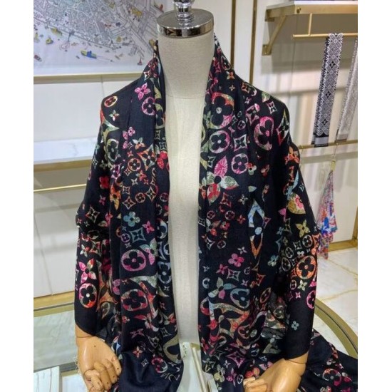 Replica Sciarpa monogramma da donna Louis Vuitton nera
