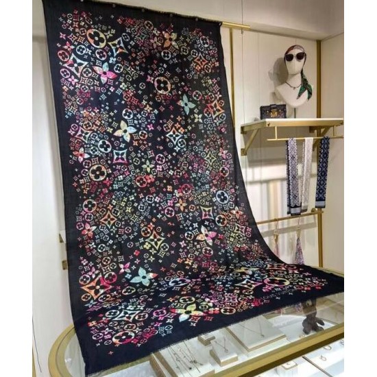 Replica Sciarpa monogramma da donna Louis Vuitton nera