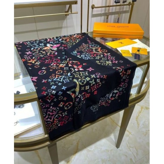 Replica Sciarpa monogramma da donna Louis Vuitton nera