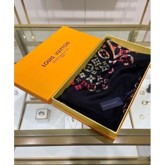 Replica Sciarpa monogramma da donna Louis Vuitton nera