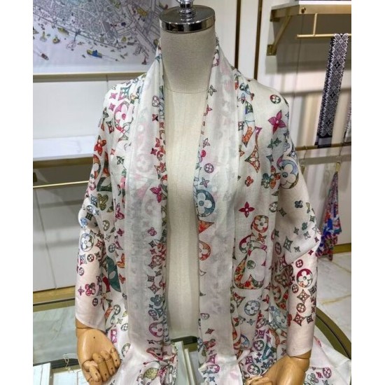 Replica Sciarpa monogramma da donna Louis Vuitton bianca