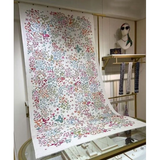 Replica Sciarpa monogramma da donna Louis Vuitton bianca