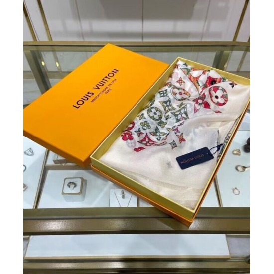 Replica Sciarpa monogramma da donna Louis Vuitton bianca