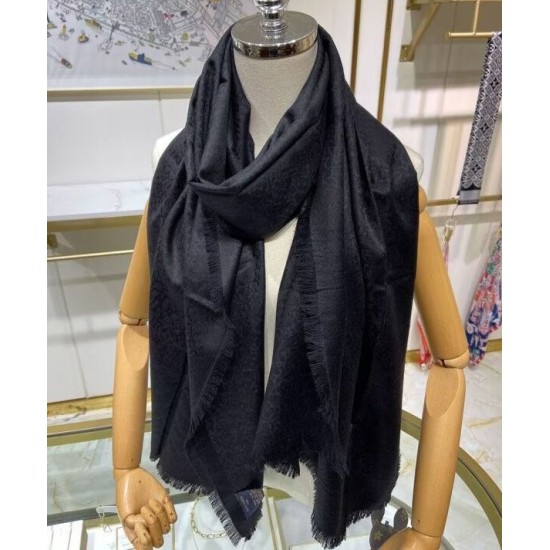 Replica Sciarpa monogramma da donna Louis Vuitton nera