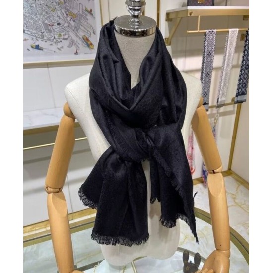 Replica Sciarpa monogramma da donna Louis Vuitton nera