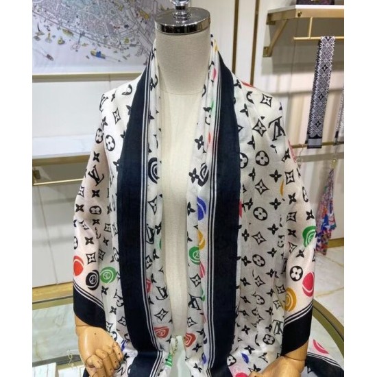 Replica Sciarpa Louis Vuitton da donna LV Match bianca