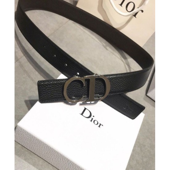 Replica Cintura reversibile Christian Dior con cinturino nero