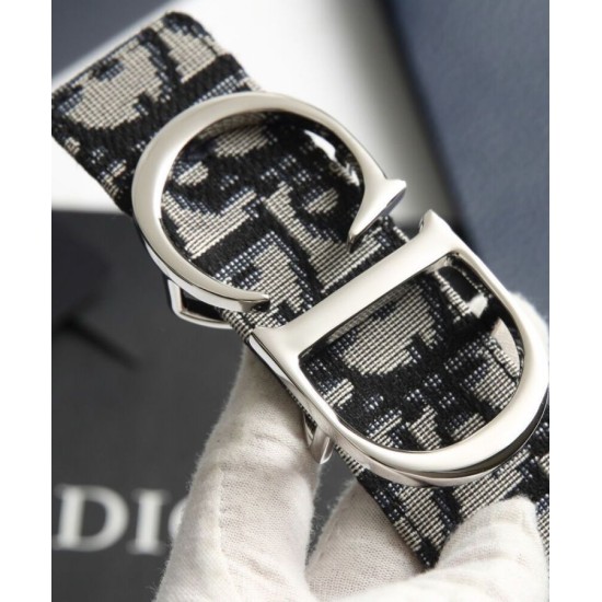 Replica Cinghia reversibile per cintura Christian Dior blu scuro