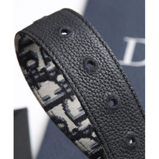 Replica Cinghia reversibile per cintura Christian Dior blu scuro
