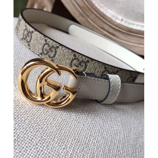 Replica Cintura sottile Gucci GG Marmont bianca