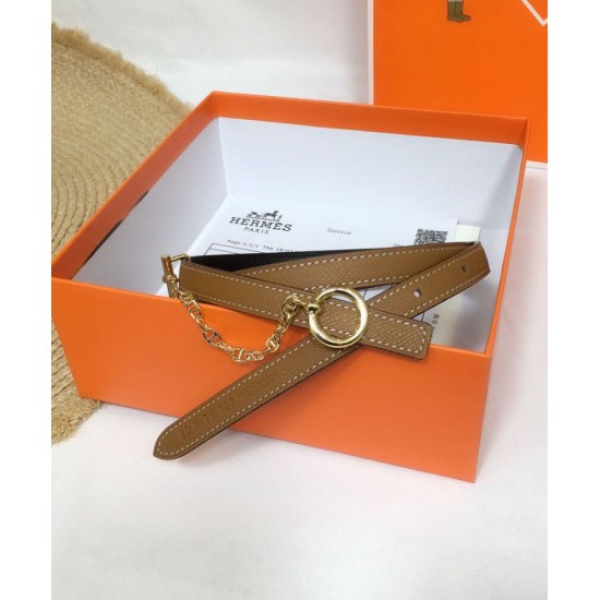 Replica Hermes Epsom Cintura in pelle Glod Hardware Caffè