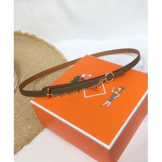 Replica Cintura in pelle Hermes Epsom Glod Hardware grigio