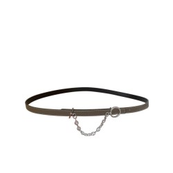Replica Hermes Epsom Cintura in pelle argento hardware grigio