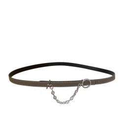 Replica Hermes Epsom Cintura in pelle argento hardware grigio