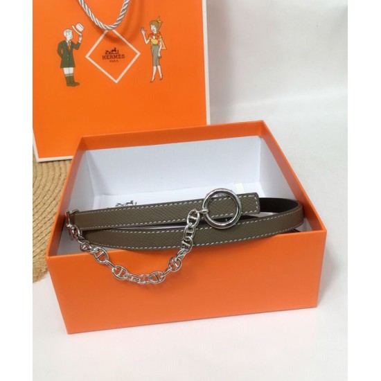 Replica Hermes Epsom Cintura in pelle argento hardware grigio