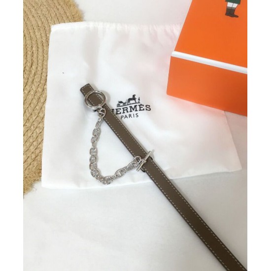 Replica Hermes Epsom Cintura in pelle argento hardware grigio