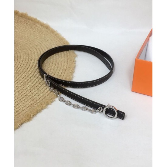Replica Hermes Epsom Cintura in pelle argento hardware nero