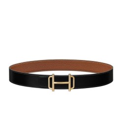 Replica Fibbia per cintura Hermes Royal &amp; Cinturino in pelle reversibile 38mm Caffè