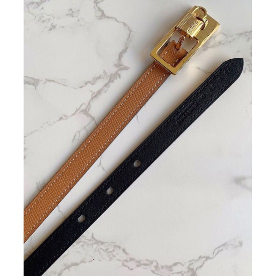 Replica Hermes Lucky 15 cintura reversibile caffè