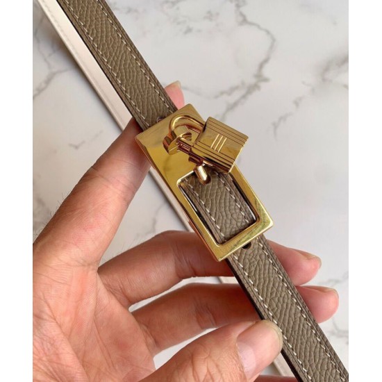 Replica Hermes Lucky 15 cintura reversibile cachi