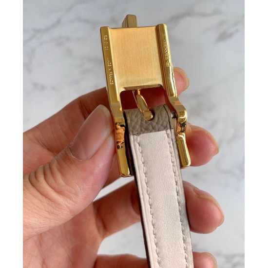 Replica Hermes Lucky 15 cintura reversibile cachi