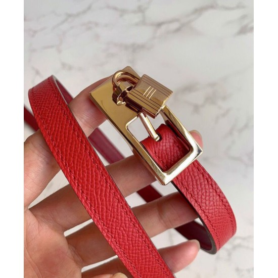 Replica Cintura reversibile Hermes Lucky 15 rossa