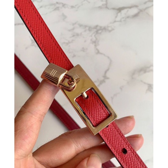 Replica Cintura reversibile Hermes Lucky 15 rossa