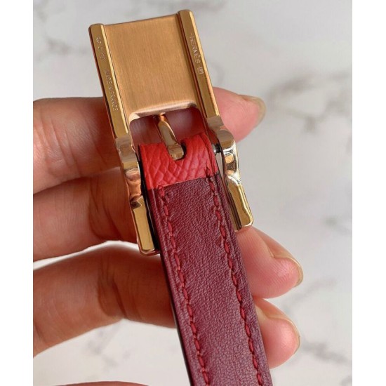 Replica Cintura reversibile Hermes Lucky 15 rossa