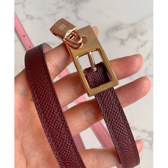 Replica Cintura reversibile Hermes Lucky 15 color malva