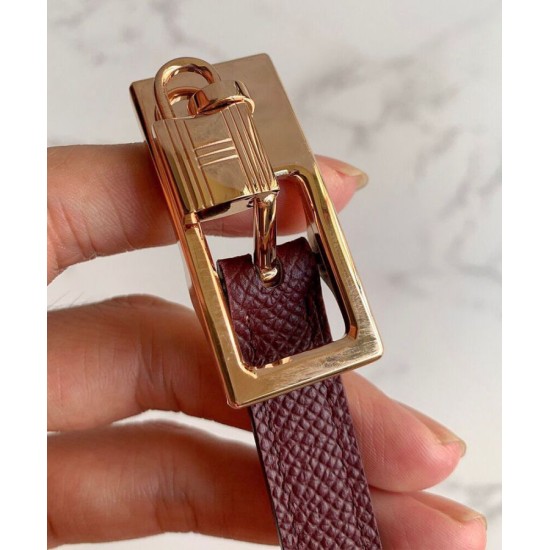 Replica Cintura reversibile Hermes Lucky 15 color malva