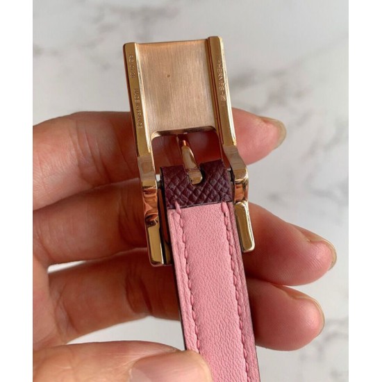 Replica Cintura reversibile Hermes Lucky 15 color malva
