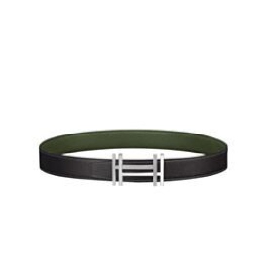 Replica Fibbia per cintura Hermes H Au Carré & Cinturino in pelle reversibile 32mm verde Replica Fibbia per cintura Hermes H Au Carré & Cinturino in pelle reversibile 32mm verde