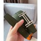 Replica Fibbia per cintura Hermes H Au Carré & Cinturino in pelle reversibile 32mm verde Replica Fibbia per cintura Hermes H Au Carré & Cinturino in pelle reversibile 32mm verde