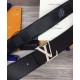 Replica Cintura reversibile Louis Vuitton con iniziali LV da 40 mm nera