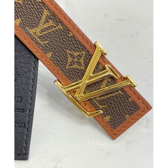 Replica Cintura reversibile Louis Vuitton LV Chain 30mm marrone