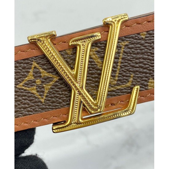 Replica Cintura reversibile Louis Vuitton LV Chain 30mm marrone