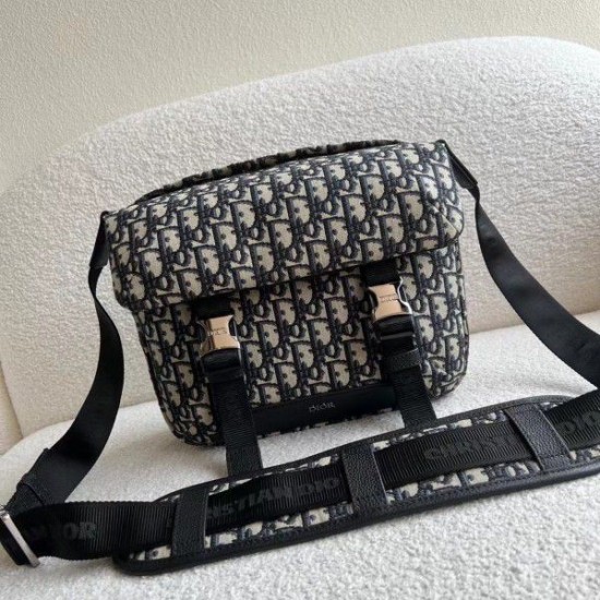 Replica Borsa a tracolla jacquard Dior Explorer Dior Oblique nera