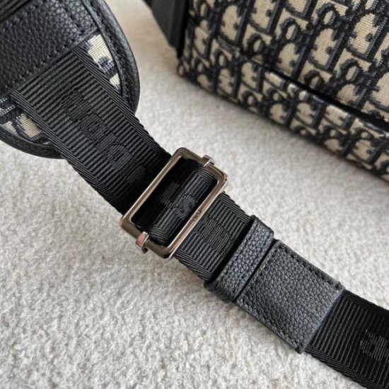 Replica Borsa a tracolla jacquard Dior Explorer Dior Oblique nera