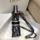 Replica Dior Mini Book Tote Phone Borsa con ricamo Dior Oblique blu