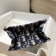 Replica Dior Mini Book Tote Phone Borsa con ricamo Dior Oblique blu