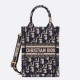 Replica Dior Mini Book Tote Phone Borsa con ricamo Dior Oblique blu