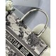 Replica Borsa tote media Dior Book Toile de Jouy Zodiac ricamo bianco