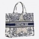 Replica Dior Book Tote Bag Around The World tela ricamata blu