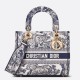Replica Borsa Dior Medium Lady D-Lite Toile de Jouy Ricamo Blu