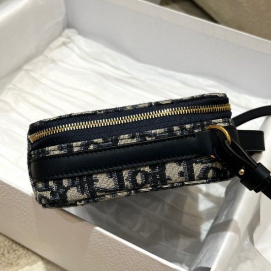 Replica Borsa Dior 30 Montaigne Box Dior Oblique Jacquard Blu