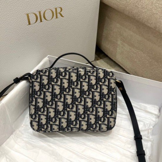 Replica Borsa Dior 30 Montaigne Box Dior Oblique Jacquard Blu