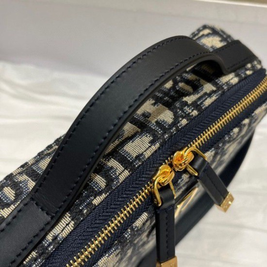 Replica Borsa Dior 30 Montaigne Box Dior Oblique Jacquard Blu